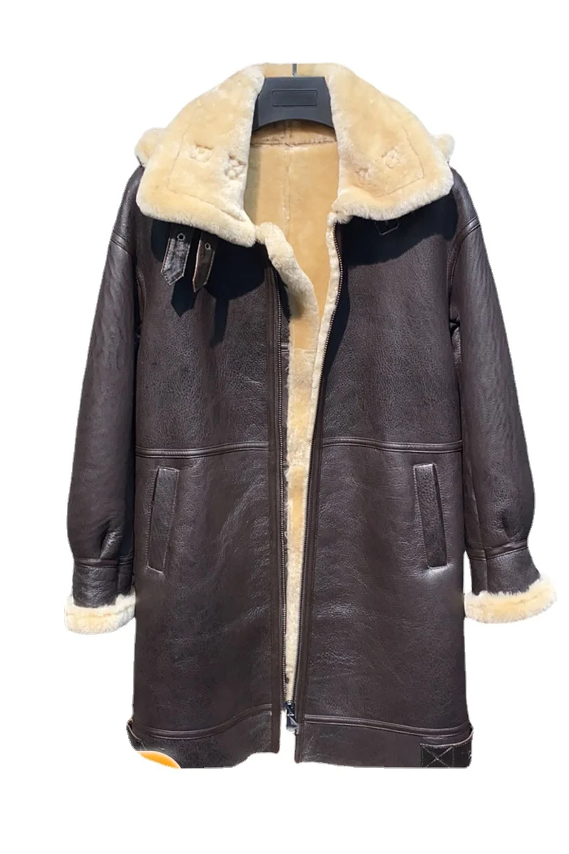 AYUNSUE Genuine Leather Women's jackets Long Hooded Sheepskin Coat Original Nature Fur Coat Real Leather Jaqueta Feminina FCY
