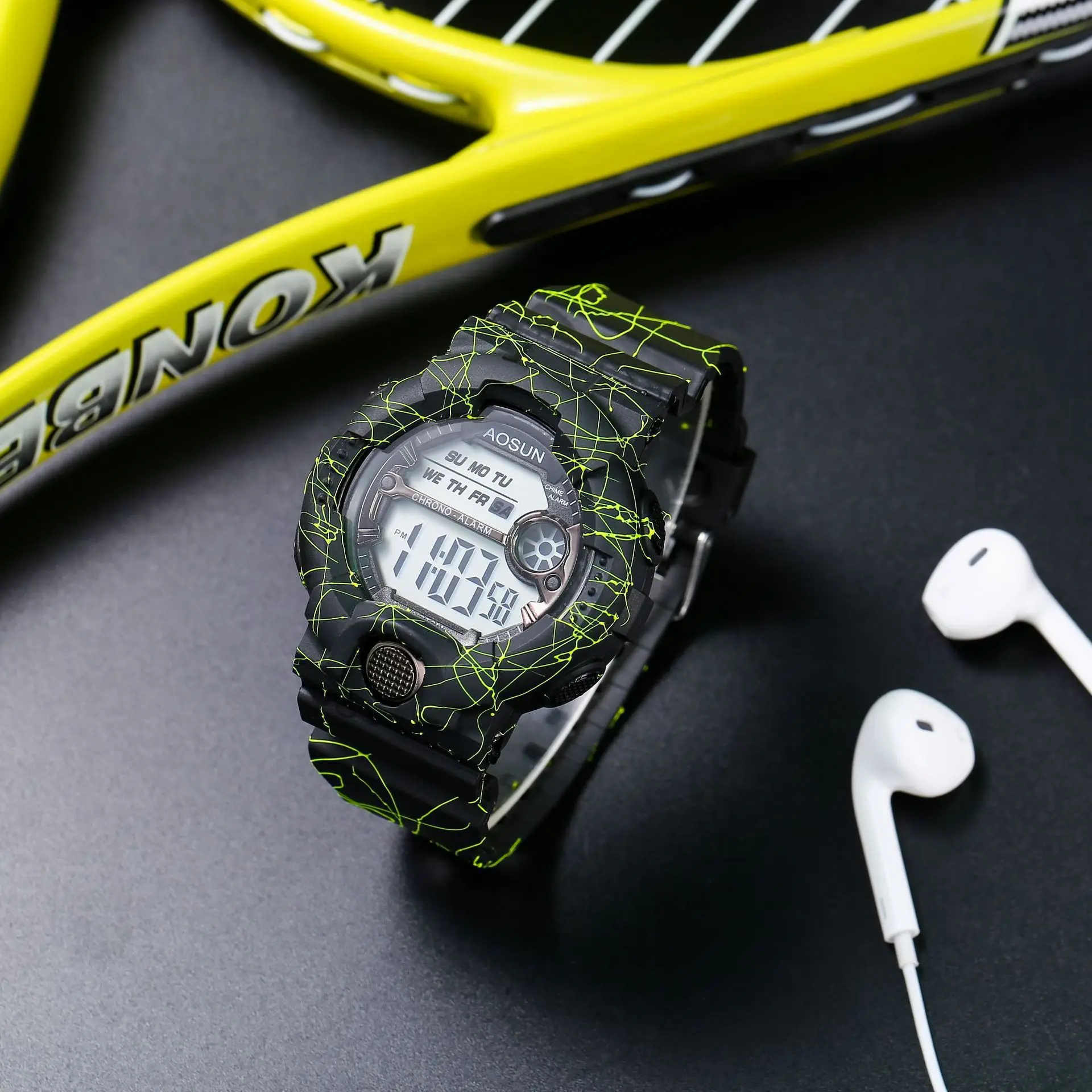 

Fluorescent student watch men's waterproof electronic watch