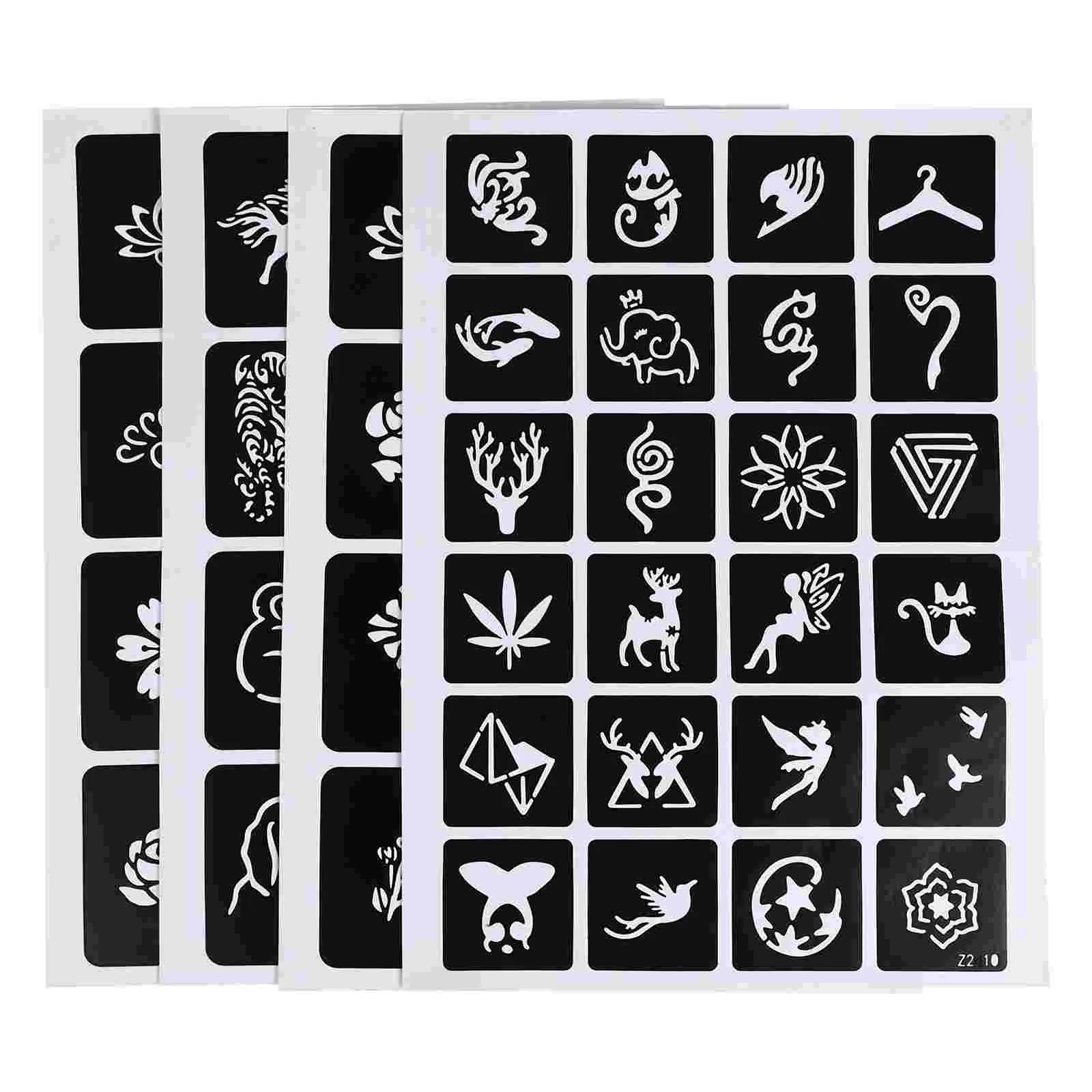 

4 Sheets Inkjet Printing Molds Cool Tattooing Stencils DIY Stencils Tattooing Molds for Tattooing