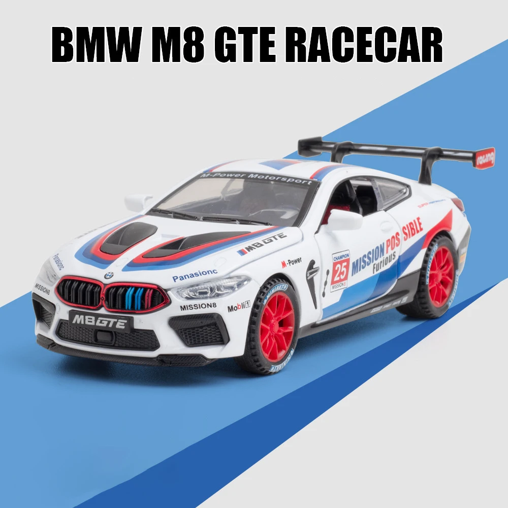 1:32 BMW M8 GTE Le гоночный автомобиль свободная подсветка светильник ная Модель