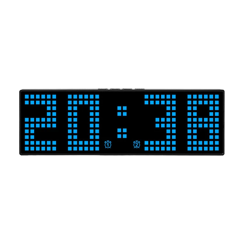 Креативные цифровые RGB-часы-будильник 24x2.8x7.4см, настенныенастольные, с голосовым управлением и дисплеем с изменением цвета (art.: 3920cd1fc4b7d) - 3920cd1fc4b7d