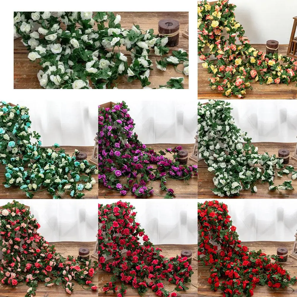 Искусственные цветы розы лоза для дома кондиционера украшение воды арочная пион