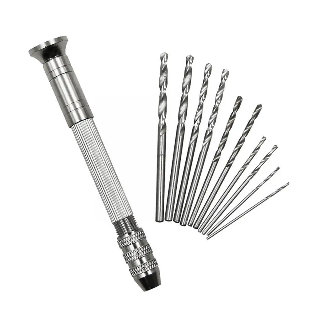 

Mini Micro Aluminum Hand Drill With Keyless Chuck Hss Bit Tool Olive Twist Steel Core Wenplay Punch Drill Diy Amber Walnut O8u0