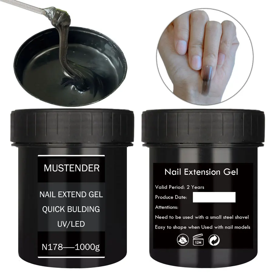 

Big Volume Gray Black Poly Nail Gel Fast Building Extension Gel Extending Builder Gel for Nails Crystal Extension Glue Nail Gel