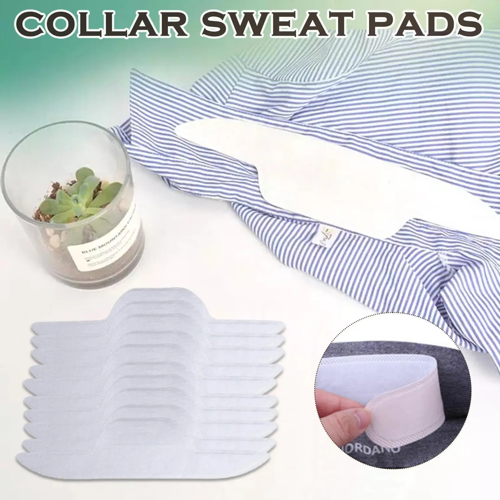 

10pcs Summer Collar Sweat Pads Disposable White T-shirt Absorbing Deodorants Stickers Anti Perspiration Collar Pad For Unis P5g0