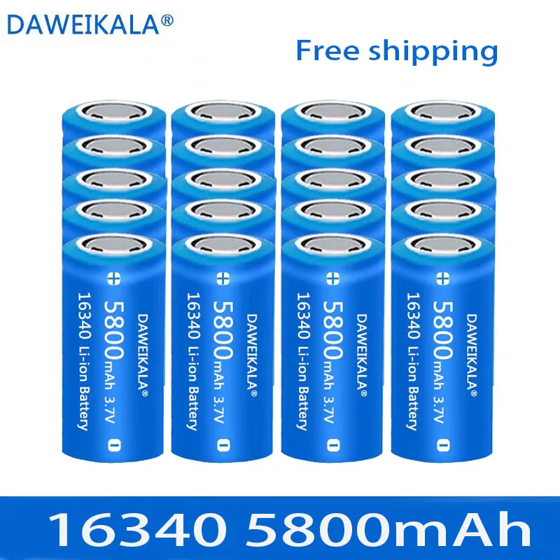 

Аккумулятор CR123A RCR 123 ICR 16340, 5800 мач, 3,7 в