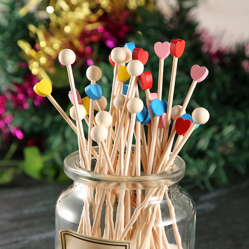 100 шт. палочки для конфет с шариком деревянные леденцы на присоске тортов любви