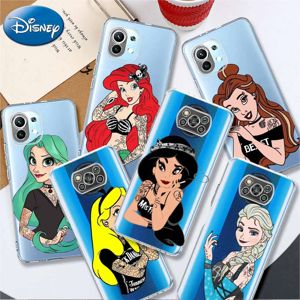 

Tattoo Girl Princess Case For Xiaomi Mi Poco X3 NFC 10T Pro 5G Soft Capas for Redmi Note 11 10 9s 9 8 7 9A 9C Phone Coque