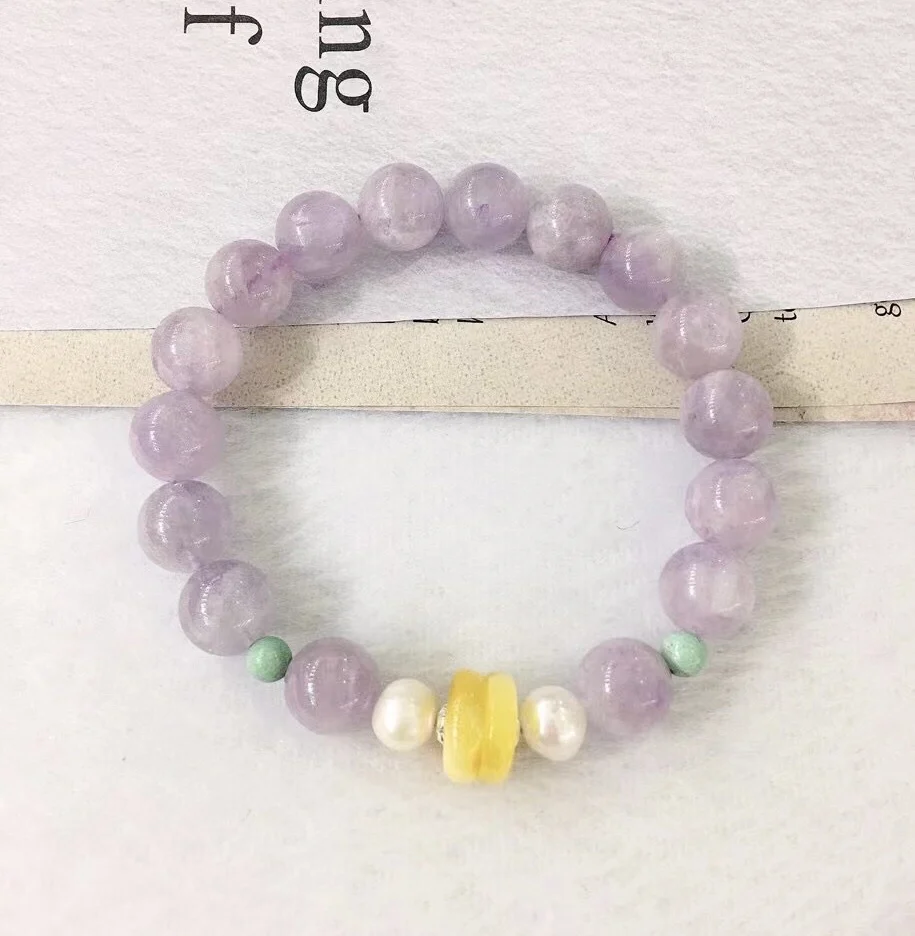 

Natural Amethyst Lavender Single Circle Bracelet Light Purple Crystal Bracelet