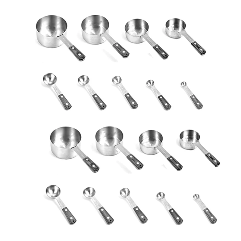 

Kitchen Baking Measuring Cup Of Thickened Stainless Steel Measuring Spoon Wooden Handle Seasoning