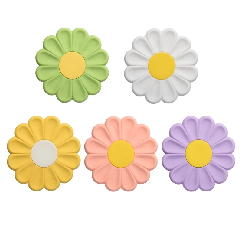 

Flower Heat Resistant Silicone Mat Drink Cup Coasters Non-Slip Pot Holder Table Placemat Kitchen Accessories 5Pcs