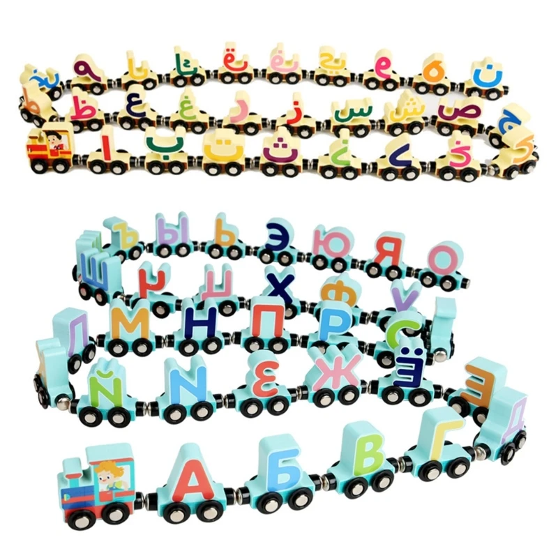 

Wooden Arabic/Russian Magnetic Building Block Children Educational Toy Gifts