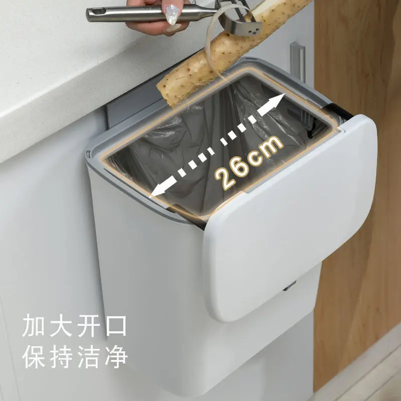 79l kitchen trash can wall mounted garbage bin recycling garbage basket waste bin cabinet door hanging with lid for bathroom free global shipping