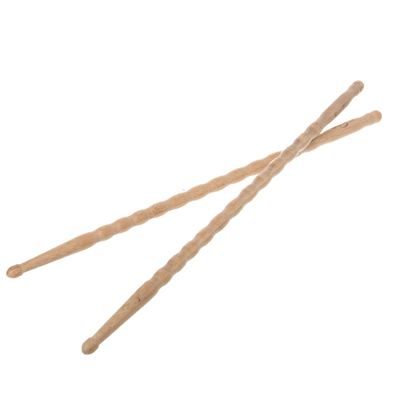 

1pairs Wavy Pattern Bamboo Drumsticks Drum Stick Durable Practical Drum Sticks Cymbals for Drums Drum Accessories