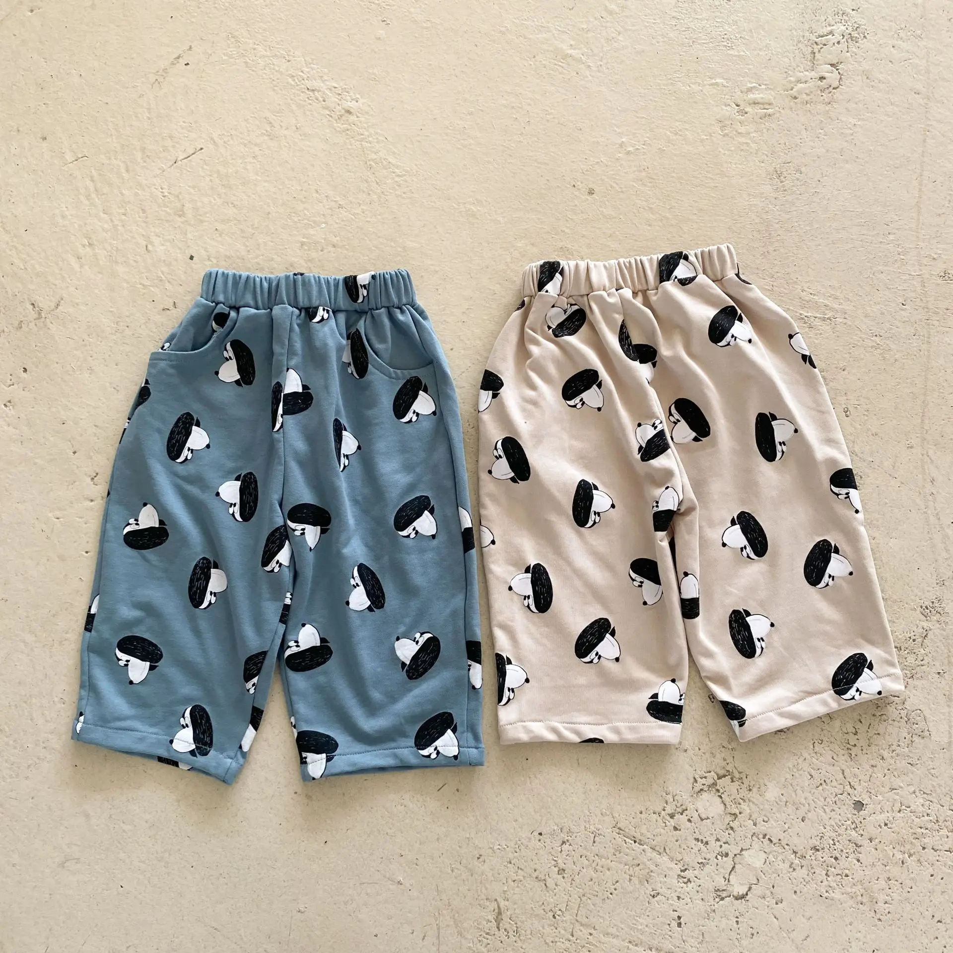 

2022 Autumn Baby Cartoon Dogs Casual Trousers Girl Infant Loose Print Sweatpants Boy Baby Cotton Wide Leg Sports Pants Outfits