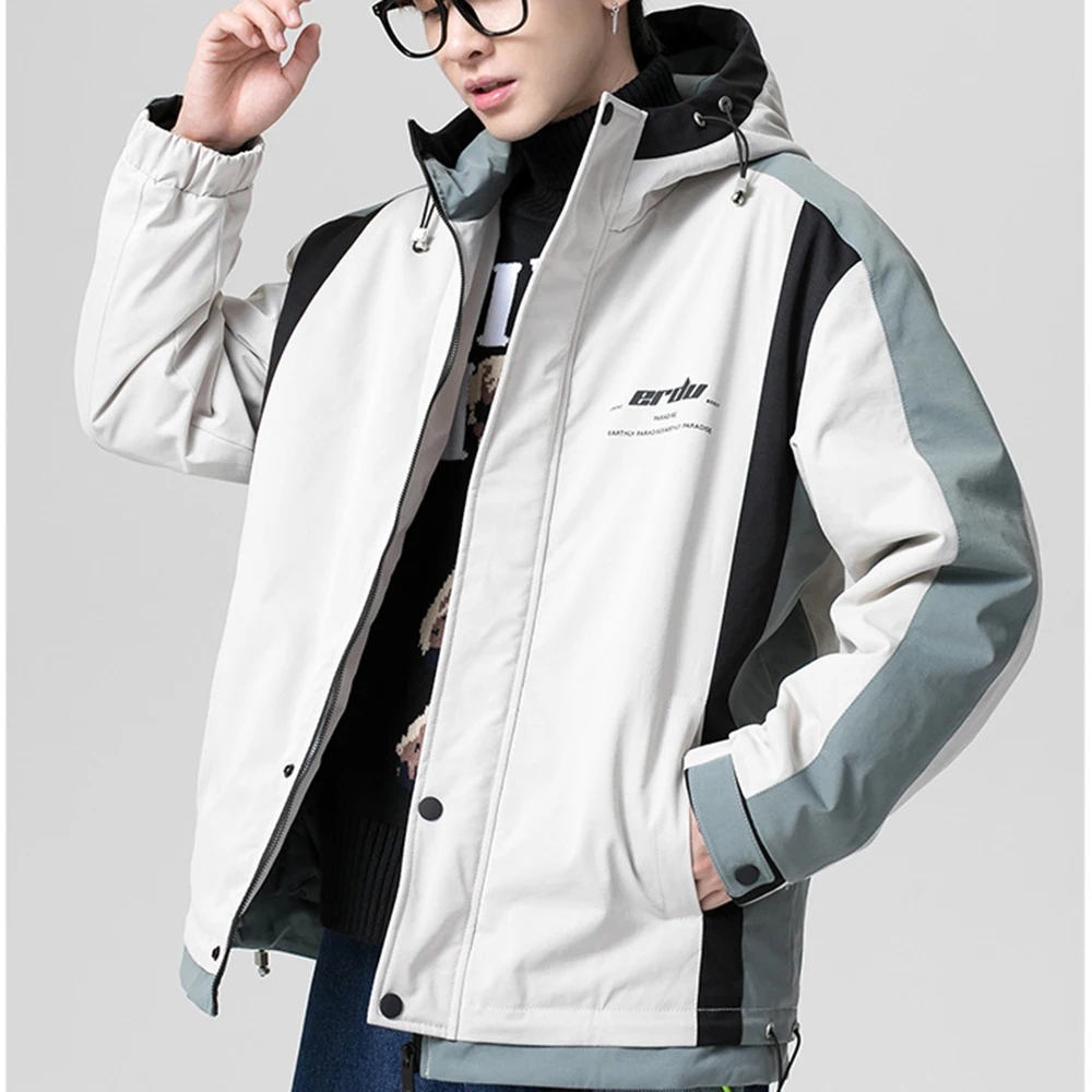 Covrlge Winter New Youth Hong Kong Style All-match Jacket Trendy Men's Warm Cotton Coat Casual Hooded Padded Jacket MWM114Men's