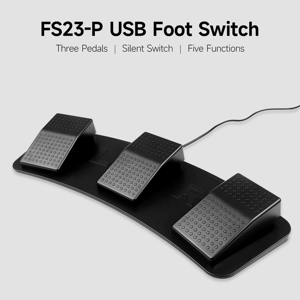 

FS23-P USB тройной ножной переключатель, многофункциональная ножная педаль, фотоэлектрический переключатель для захвата изображений, управлен...