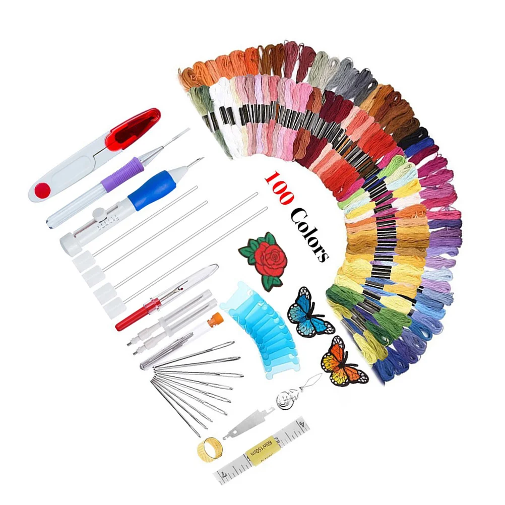 

Embroidery Punch Pen Kit Needle Set Cross Thread Patterns Craft Tools Stamped Supplies Tool Weaving Sewing Diy Handmaking