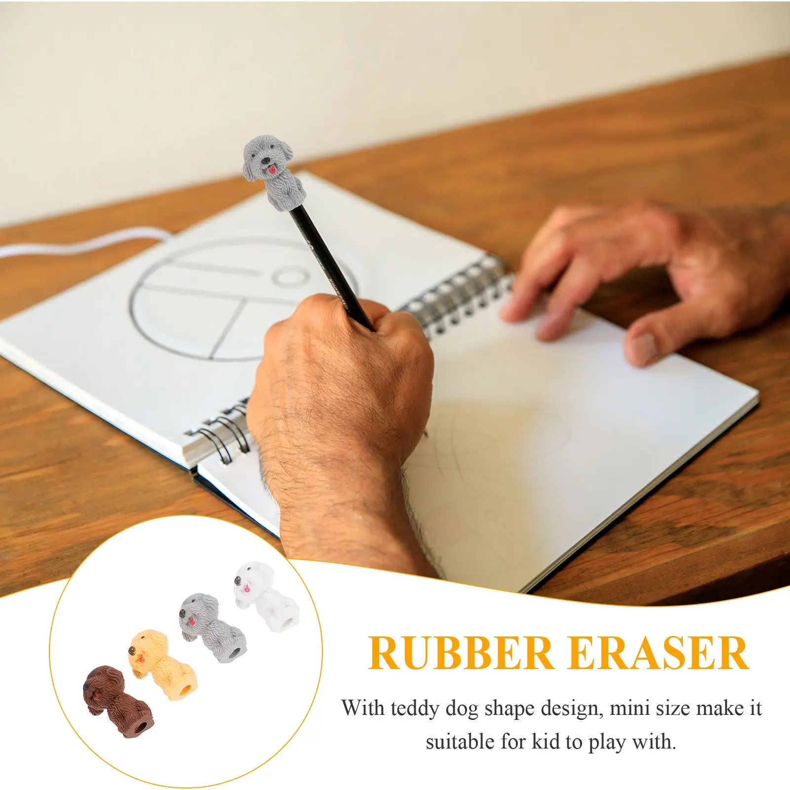 

20Pcs Cartoon Teddy Puppy Eraser Teddy Dog Pencil Erasers Rubber Erasers Stationery Supplies For Kids Student (Random Color)