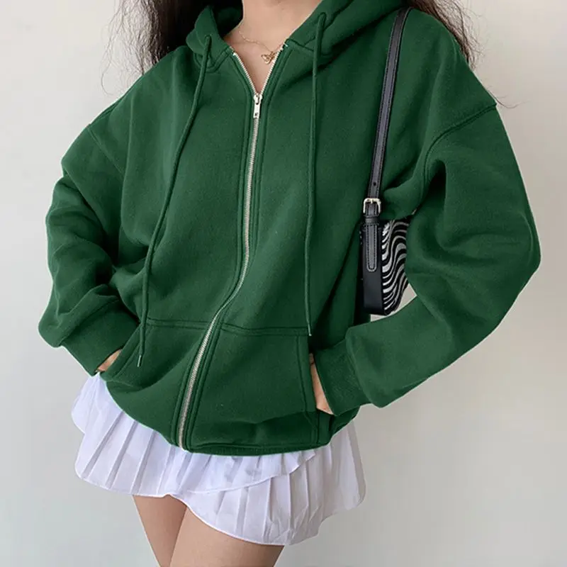 

VONDA 2022 Fashion Zip-up Sweatshirt Women Casual Long Sleeve Hooded Coat Hoodies Female Outerwear Veste Femme Oversized
