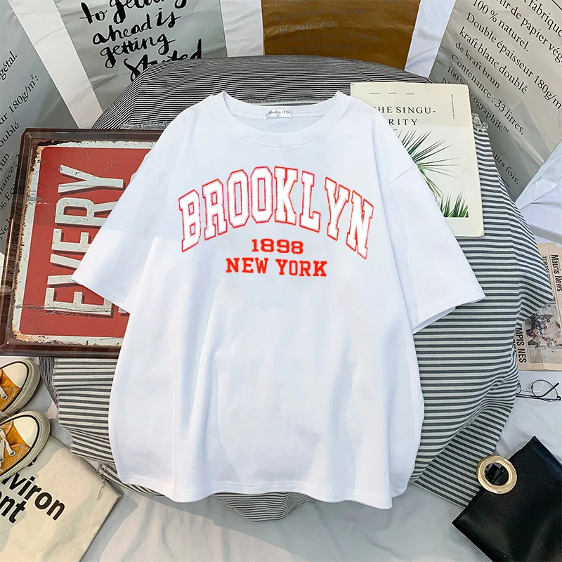 

Blusas Anime New York Print Women T-shirt USA Local Print Casual T-shirt Genderless Cotton Short Sleeve Streetwear Plus Size Za