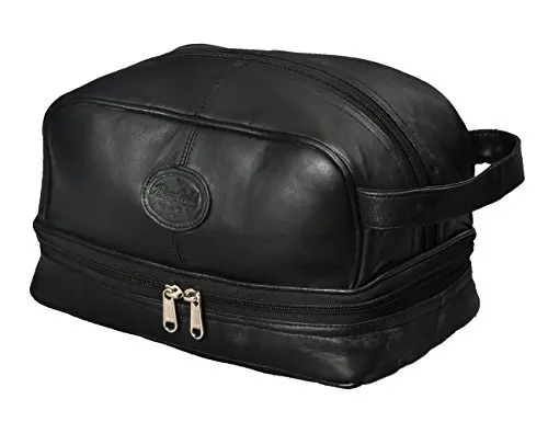 

Mens Toiletry Bag Shaving Dopp Kit For Travel by (Black) Bottom Storage Holds More- Toiletry Bag For Men-Bathroom Shower Bag Fo