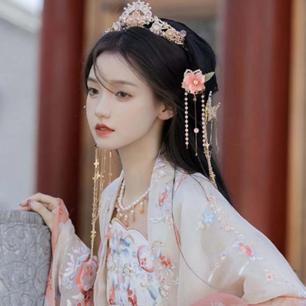 Набор заколок для волос в китайском стиле с антикварным цветком жемчуг булочек