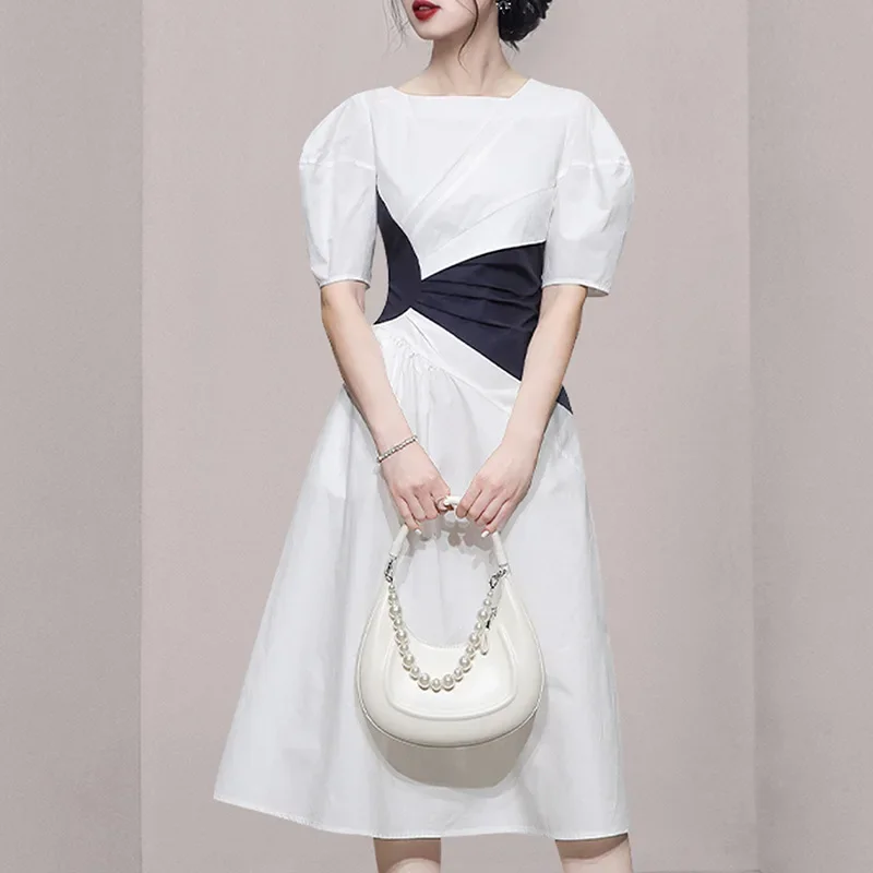 Лето 2022 новое стильное женское платье корейская версия светская мода цветное с