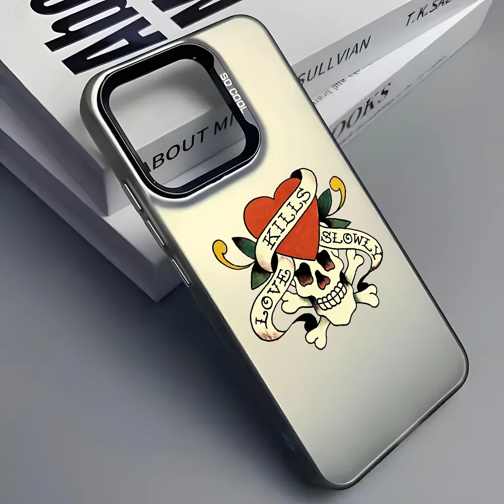 E-Ed H-Hardy Fashion Роскошный чехол для телефона iPhone 16 15 14 13 12 11 Pro Max черный матовый