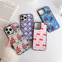 ins cherry cute fashion retro flowers phone cases for iphone 13 12 11 pro max xr xs max 8 x 7 lady girl anti drop soft tpu cover