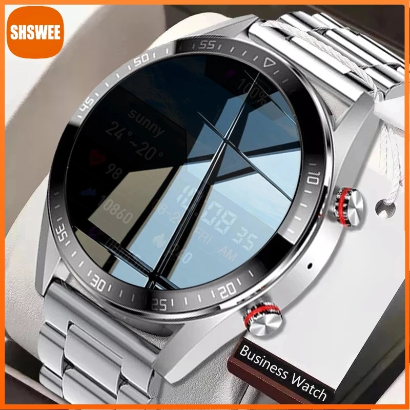 

For Xiaomi Huawei Smart Watch Always Display Time Bluetooth Call TWS Earphones Local Music Smartwatch For iOS Android+Box