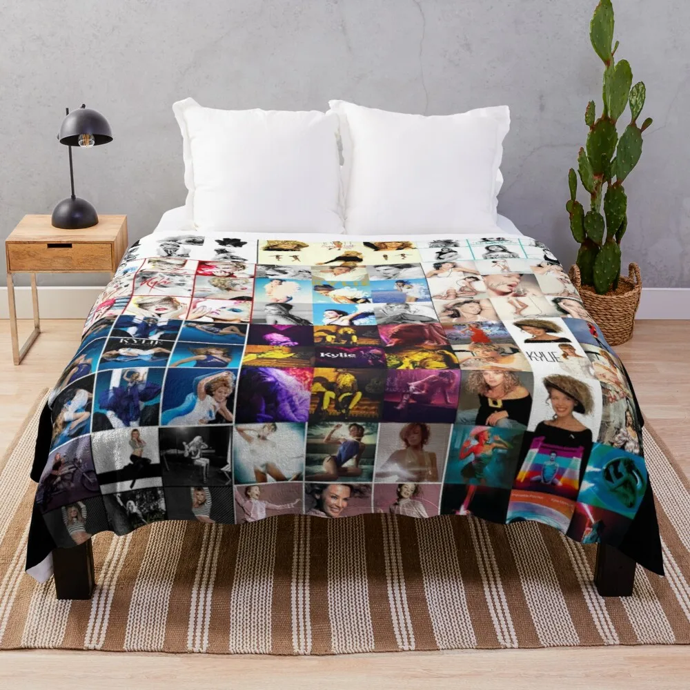 

Kylie Minogue - Collage Throw Blanket weighted blanket vintage blanket