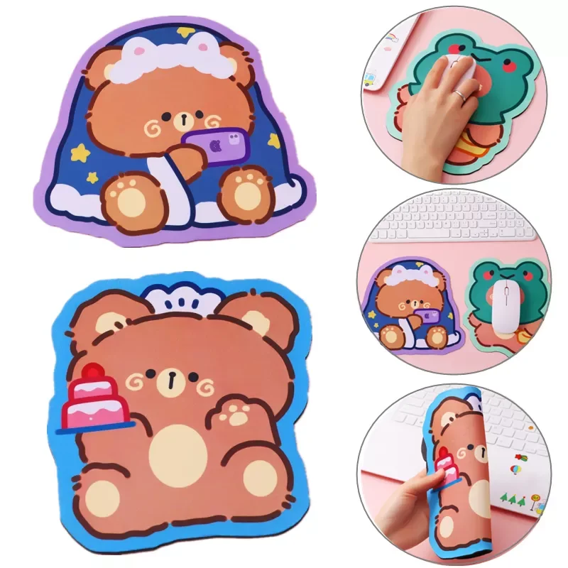 

Cartoon Bear Mouse Pad Cute Computer Decoration Mousepad Kawaii Animal Non-Slip Mouse Pads Rubber Mat Office Home Supplies