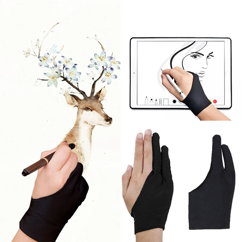 

1PC Two Finger Glove Anti-fouling Drawing Artist Painting Tool Universal Painting Mittens Supplies Convenient S-L