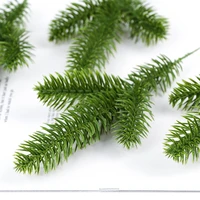 christmas pine needle branches artificial plants christmas tree ornament decorations fake plant home diy gift box wedding flower