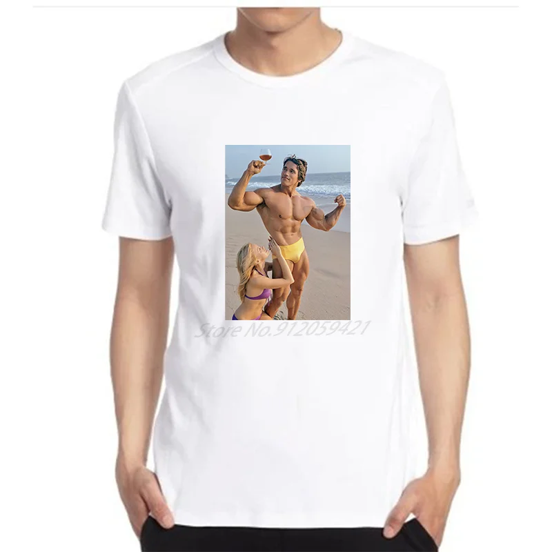 

Arnold Schwarzenegger Olympia Bodybuilding Cartoon Unisex T-Shirt Short Sleeve Harajuku graphic t shirts Summer Men's clothing