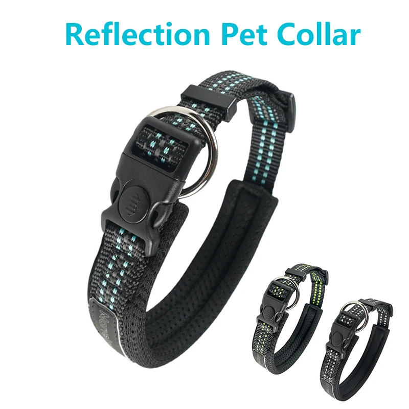 

Mesh Dog Collar Reflective Adjustable Nylon Durable Personalized Pet Collars Night Walking Dogs Collars Pet Necklace Accessories