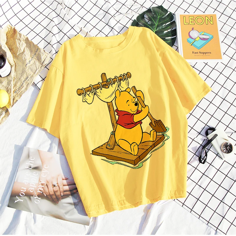 

Disney Winnie The Pooh Tigger Printing T Shirt Summer Women Short Sleeve Top Tee Casual Ladies Female T-shirts Woman Clothing