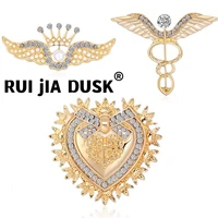 rui jia dusk european and american baroque style retro love brooch creative angel wings fashion brooch alloy rhinestone brooch
