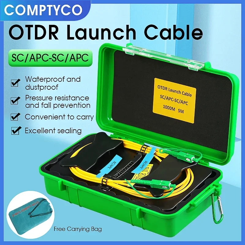 COMPTYCO SC/APC-SC/APC Fiber Optic OTDR Launch Cable Box 1310/1550nm 500M~2000M(optional) Dead Zone Eliminator