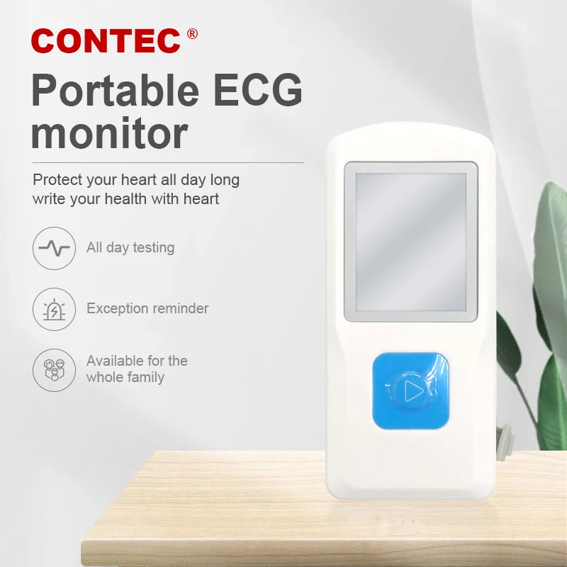 Оригинальный портативный экг CONTEC ЭКГ монитор сердечного ритма ЖК-дисплей USB Bluetooth