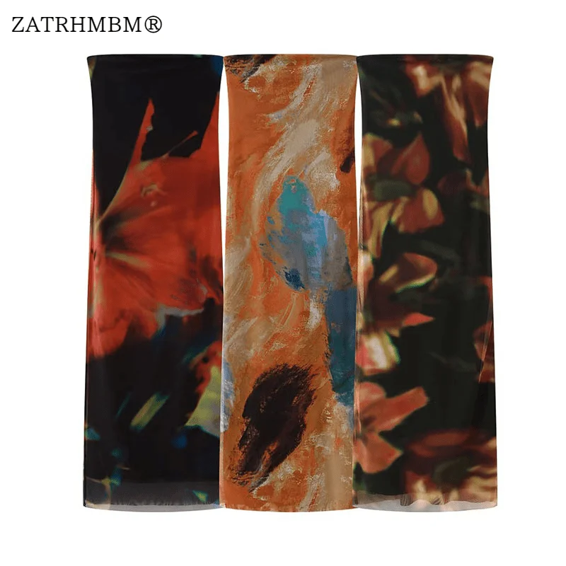 

ZATRHMBM женское модное разноцветное платье средней длины с открытыми плечами и принтом, сексуальное летнее пляжное платье для отпуска без рукавов с открытой спиной 2023