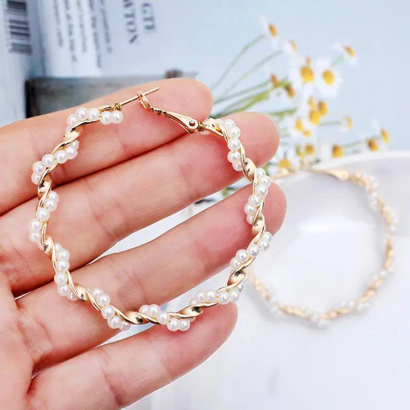 

Серьги с жемчужинами женские, круглые ювелирные украшения в простом стиле, 1 пара в упаковке