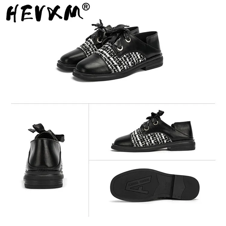 Womens Derby Shoes Elegant Female Footwear 2023 Fashion Women's All-Match Square Toe Casual Sneaker Autumn Leather Dress Modis