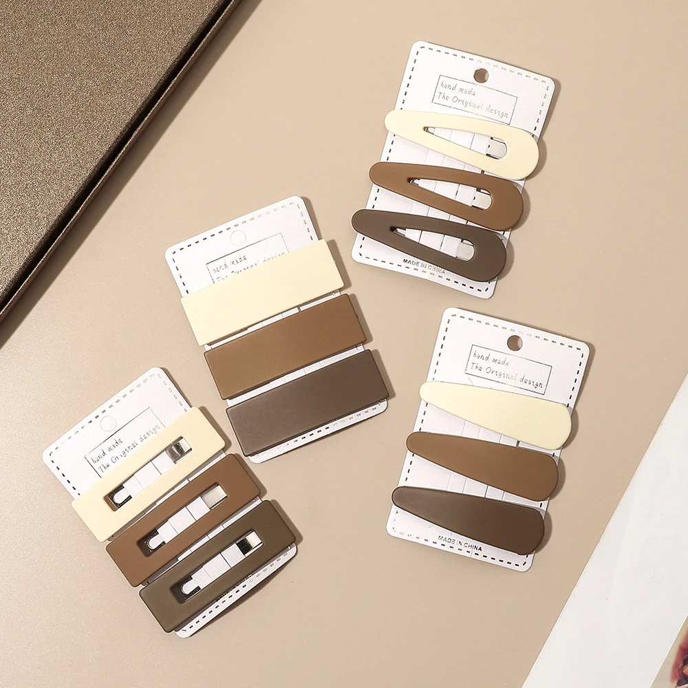 

Матовая резиновая заколка кофейного цвета, заколки для волос для девочек, женские головные уборы, простые геометрические заколки для волос,...