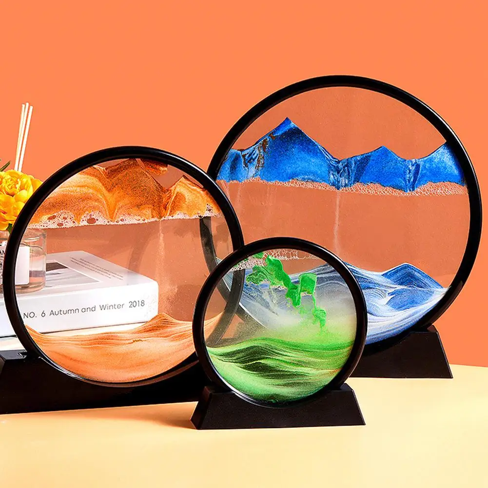 

3d картина из бегущего песка, движущаяся картина из песка с твердой деревянной основой, украшение для дома, офиса, гостиной