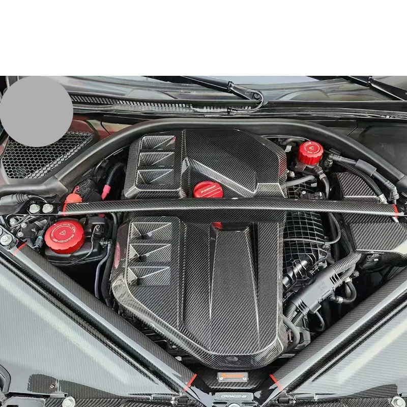 Фото Карбоновая крышка двигателя OEM-стиля из сухого углеволокна для M3 M4 G80 G82 G83 №4