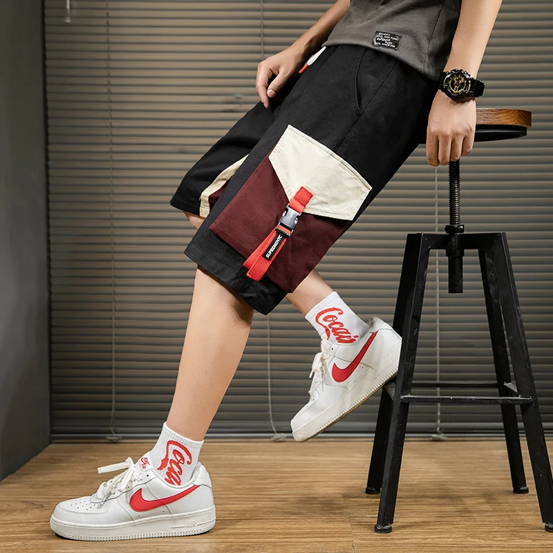 

Shorts Men's Tide BrandinsPopular Workwear Large Pocket Color Matching Trendy All-Match Summer Outdoor Sports Shorts