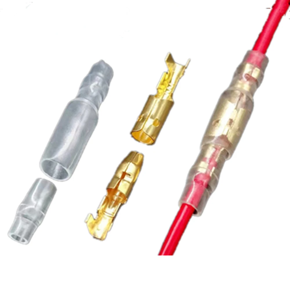 

Bullet male and female parallel wire-to-plug terminal plug-in spring + sheath pluggable connector cold press terminal