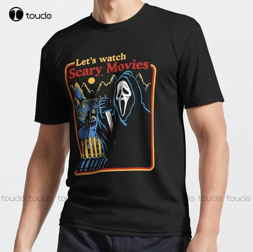 

Lets Watch Scary Movies Scream Horror Active T-Shirt Custom Aldult Teen Unisex Digital Printing Tee Shirts Custom Gift Xs-5Xl